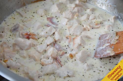 Паста с курицей и грибами в сливочном соусе – кулинарный рецепт